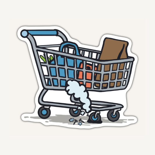 Flat Tire Cart Sticker